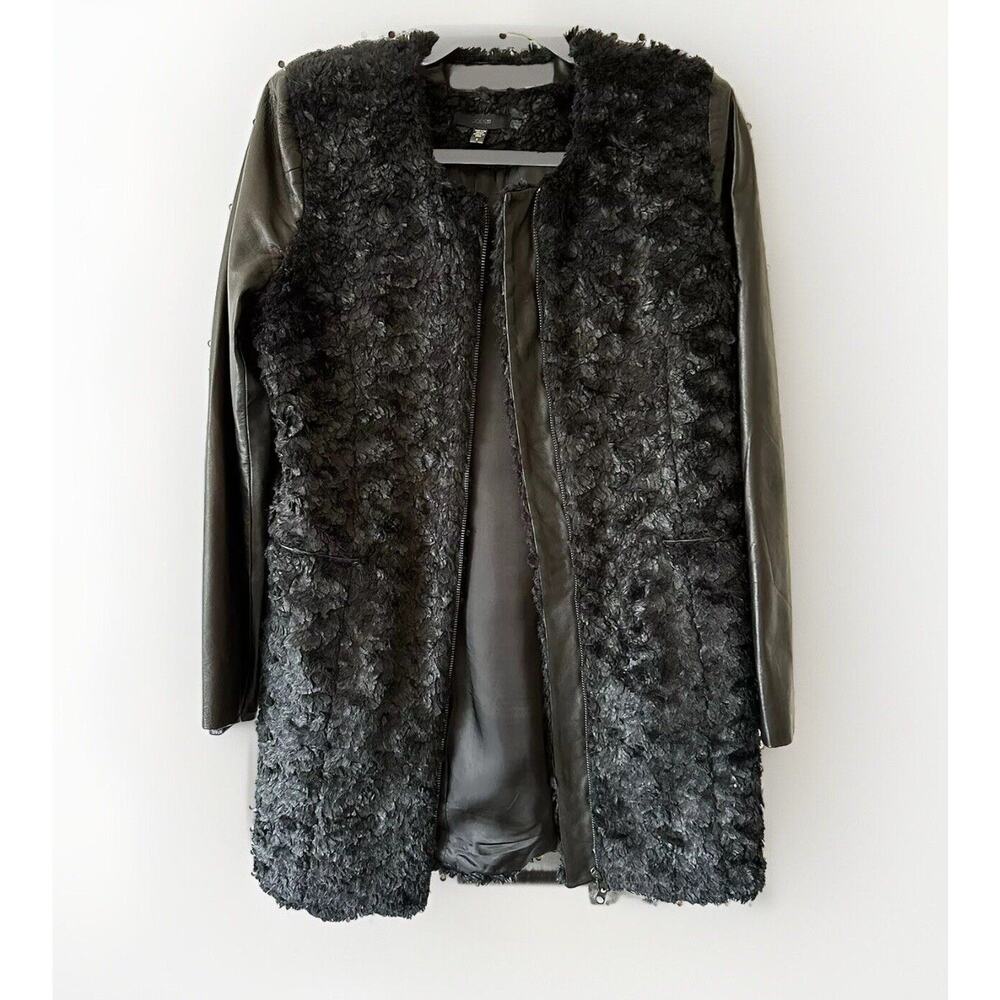 Joes Jeans Black Leather Coat Sz Small - Gorgeous!!